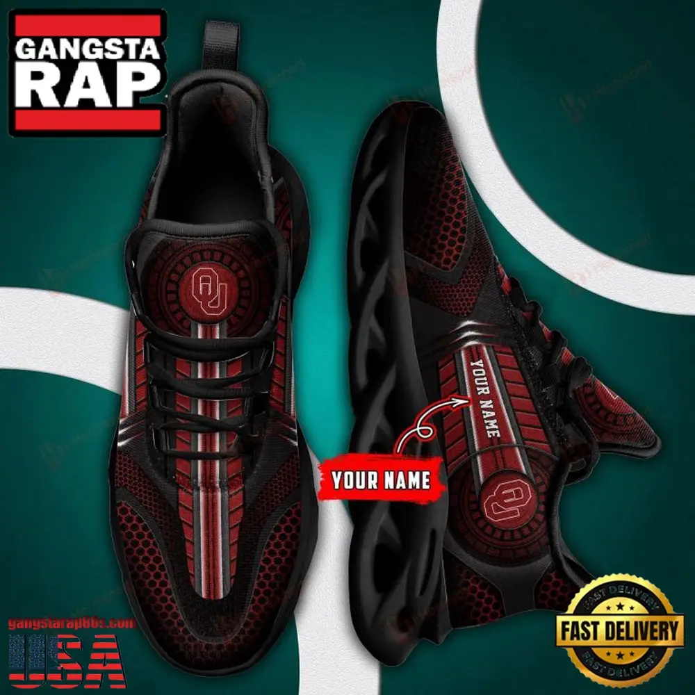 NCAA [Hot Sale] Oklahoma Sooners Custom Name Unique Design Max Soul Shoes Running Sneakers - Image 3